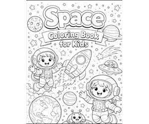 Endless Space Colouring Book With Crayons: Black and White Space Coloring Pages for Kids, Teens and Adults | Planets, Rockets, Astronauts, Galaxies, Stars, Aliens and Cosmic Fun