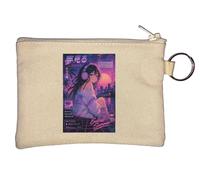 Endless Summer Vaporwave Dreamscape Key Chain Coin Purse Beige