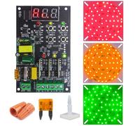 ENDMAN Traffic Light Controller Sequencer with Led Light 3 Color with 39+ Sequences, 3 Channel 80VAC-260VAC, LED Display, (LED Board High Luminance + Controller)
