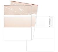 EnDoc Computer Check Paper - 50 Sheets - Business Checks on Top - Security Features & Laser Printer Compatible with Quickbooks Blank Check Stock - Marble Brown