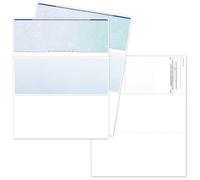 EnDoc Computer Check Paper - 500 Sheets - Business Checks on Top - Security Features & Laser Printer Compatible with Quickbooks Blank Check Stock - Prismatic Blue-Green
