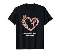 Endometrial Cancer Awareness Heart Butterfly T-Shirt