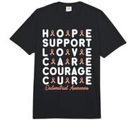 Endometrial Support Love Cure Hope Uterine Peach Ribbon Comfort Colors Adult Heavyweight T-Shirt