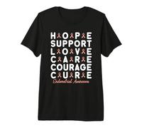 Endometrial Support Love Cure Hope Uterine Peach Ribbon Premium T-Shirt