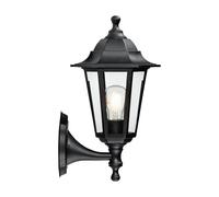 Endon Lighting Vogue Iola Outdoor Wall Light 1-Light Black Polypropylene Clear Glass E27