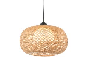 Endon 101572 Bali 1lt Pendant Natural bamboo, white PC & matt black 10W LED E27 (Required)