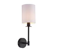 Endon 101660 Sancerre Wall Matt black & vintage white fabric 6W LED E14 (Required)