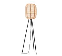 Zane Natural Linen Floor Lamp black