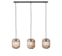 Endon 101775 Mathias 3lt Pendant Natural bamboo, plywood & matt black paint 3 x 10W LED E27 (Required)