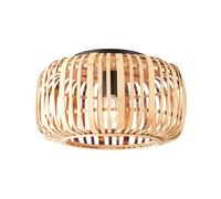 Mathias Decorative Flush Ceiling Lamp Natural Bamboo Plywood Matt Black Paint Netlighting Black One Size