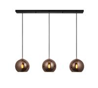 Endon 102929 Boli 3lt Pendant Copper mirrored glass & matt black paint 3 x 10W LED E27 (Required)