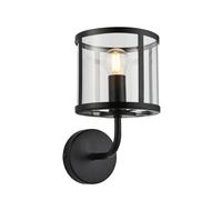 Endon 104193 Hopton 1lt Wall Matt black & clear glass 7W LED E14 (Required)