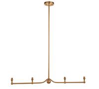 Endon 108211 Santiago 4lt Linear Pendant Fitting Brushed aged brass plate 4 x 7W LED B22 (Required)