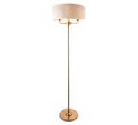 Endon 110724 Highclere 3lt Floor Vintage brass & natural linen 3 x 6W LED E14 (Required)