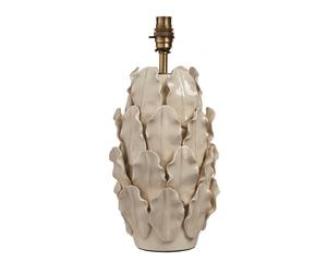 Endon 111250 Layered Leaf Large Table Base Ivory crackle glaze & brushed aged brass plate 10W LED B22 (Required)