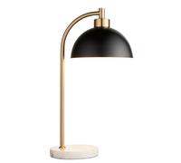 Endon 112210 Buchanan Task Table Matt black, antique brass plate & grey marble 10W LED E27 (Required)