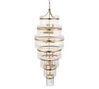 Endon 112793 Marietta Grand 21lt Tiered Pendant Antique brass plate & clear glass 21 x 6W LED E14 (Required)