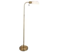 Luxia Ellis Glass Floor Lamp - Antique Brass