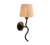 Endon 114226 Wriggle Wall Matt black & natural raffia 7W LED E14 (Required)