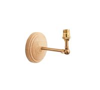 Endon 115075 Wood Wing Wall Fitting Ash wood & brushed aged brass plate 7W LED B22 (Required)