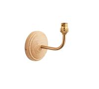 Endon 115076 Wood Arc Wall Fitting Ash wood & brushed aged brass plate 7W LED B22 (Required)