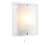 ENDON Blake 1lt Wall Light 60W E14 Dimmable Clear/frosted Glass & Chrome Plate