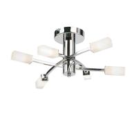 Endon 146-6CH Havana 6lt Semi flush Chrome plate & frosted glass 6 x 3W LED G9 (Required)