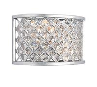 Ensora Lighting Colette 2lt Wall Light Chrome, Silver