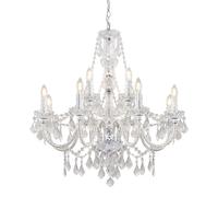 Endon 308-8-4 larence 12lt Pendant Clear acrylic & chrome plate 12 x 60W E14 candle (Required)