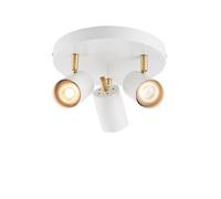 Endon 59932 Gull 3lt Spot Matt white paint & satin brass plate 3 x 7W LED GU10 (Required)