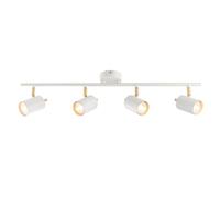 Endon 59933 Gull 4lt Spot Matt white paint & satin brass plate 4 x 7W LED GU10 (Required)