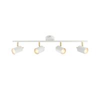 Endon 59933 Gull Matt White & Satin Brushed Gold GU10 LED Ceiling Spotlight Bar