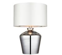 Endon 61198 Waldorf 1lt Table Chrome glass & ivory fabric 60W E27 GLS (Required)