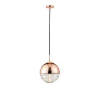 Endon 68956 Paloma Modern Contemporary Decorative Copper Dimmable Pendant Light Leather, Metal IP20 220-240V