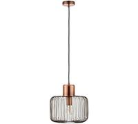 Endon 68986 Nicola Modern Contemporary Decorative Copper Dimmable Pendant Light Wood, Metal IP20 220-240V