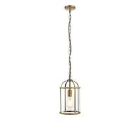 Endon 69454 Lambeth Modern Antique Decorative Antique Brass Dimmable Pendant Light Aluminium, Plastic IP20 220-240V