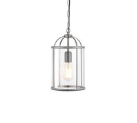 Endon 70323 Lambeth 1lt Pendant Satin nickel plate & clear glass 40W E27 GLS (Required)