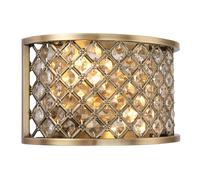 Endon 70559 Hudson Modern Contemporary Decorative Brass Dimmable Wall Light Wood, Metal IP20 220-240V