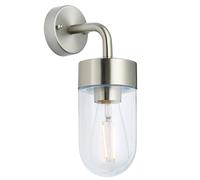 Endon 71184 North 1lt Wall Brushed stainless steel & clear glass 40W E27 GLS (Required)