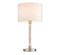 Endon 71621 Andromeda 2lt Table Satin chrome plate & vintage white fabric 40W E27 GLS & 3W LED (SMD 5730) Warm White (Required)