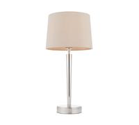 Endon 72175 Syon 1lt Table Bright nickel plate & mink fabric 40W E14 candle (Required)