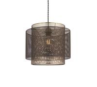 Endon 72829 Plexus Non Electric Shade In Matt Black And Antique Brass Plate - Diameter: 250mm