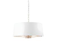 Endon 73021 Harvey 3lt Pendant Bright nickel plate & vintage white fabric 3 x 40W E14 candle (Required)