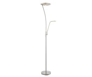 Endon 73081 Alassio 2lt Floor Satin chrome plate & frosted plastic 18W LED (SMD 2835) Warm White & 6W LED (SMD 2835) Warm White