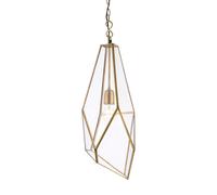 Endon 73117 Avery 1lt Pendant Antique brass plate & clear glass 40W E27 GLS (Required)