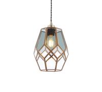 Endon 73296 Ripley Non Electric Shade In Antique Brass With Clear And Smoked Glass