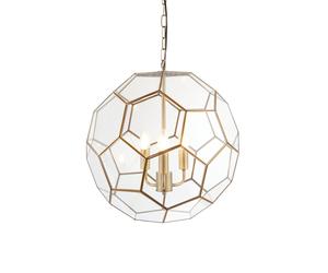 Endon 73560 Miele 3lt Pendant Antique brass plate & clear glass 3 x 40W E14 candle (Required)
