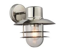 Endon 74703 Jenson 1lt Wall Polished stainless steel & clear glass 40W E27 GLS (Required)