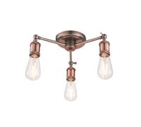 Ensora Lighting Mateo 3 Light Semi Flush Ceiling Light, Orange