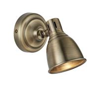 Endon 76277 Westbury 1lt Spot Antique brass plate 4.6W LED GU10 Warm White (Required)